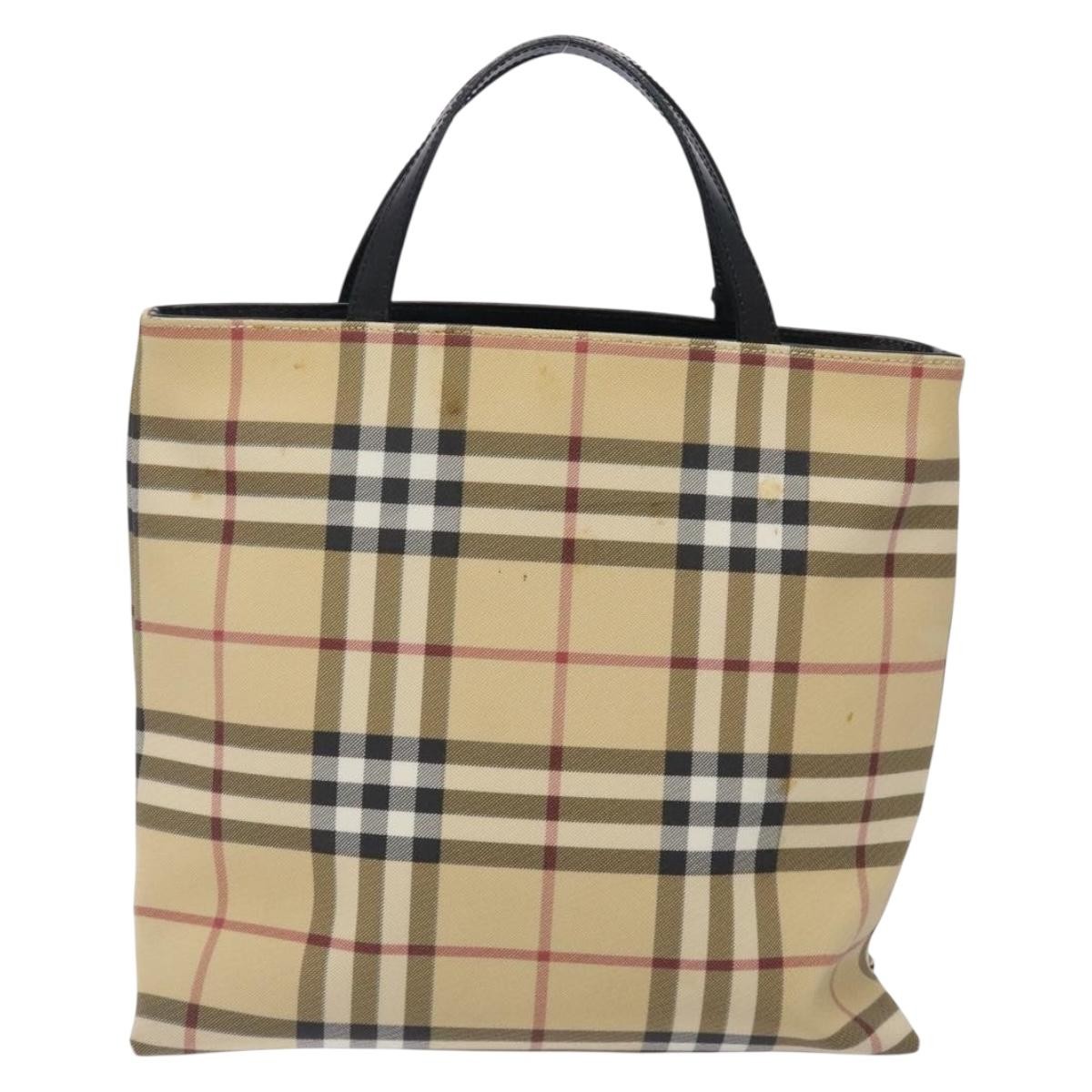 Burberry Nova Check Tote Beige Canvas Good condition - Back View