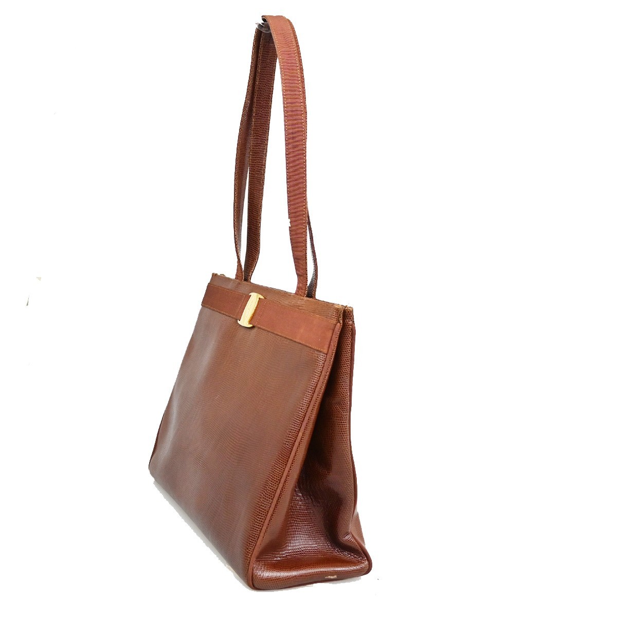 Salvatore Ferragamo Vara shoulder Bag Brown Leather Good condition - Inside View