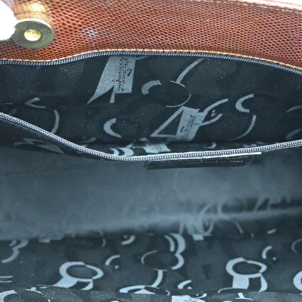 Salvatore Ferragamo Vara shoulder Bag Brown Leather Good condition - Box View