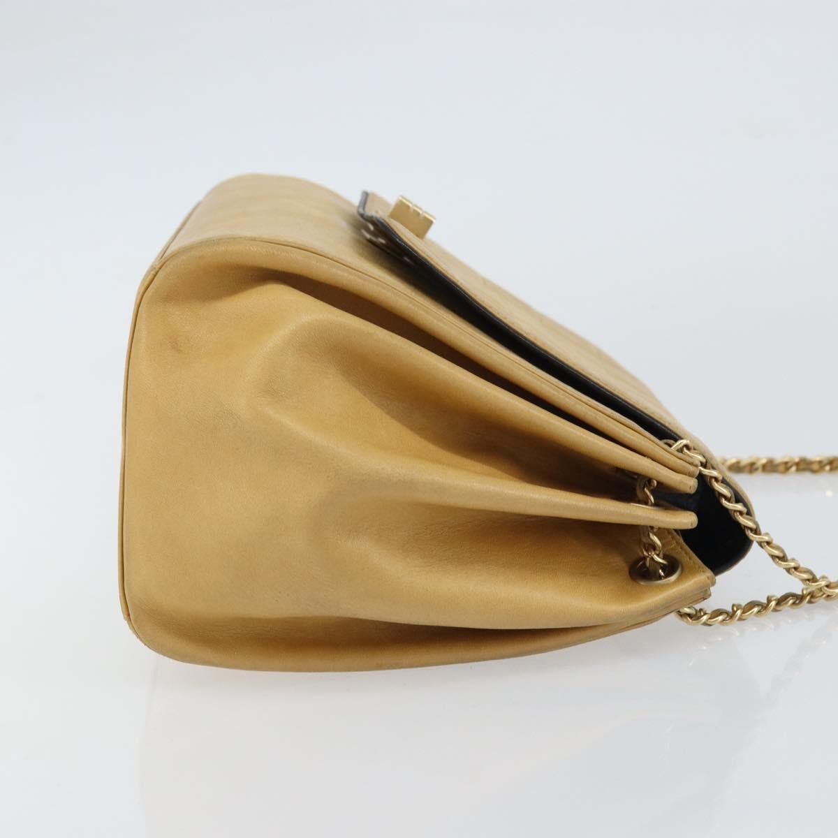 Chanel Chocolate Bar Accordion Reissue Flap Bag Beige Leather Fair condition - Inside View