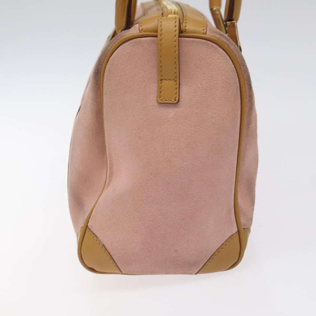 Gucci Vintage Zip Boston Bag Pink Suede Good condition - Model View