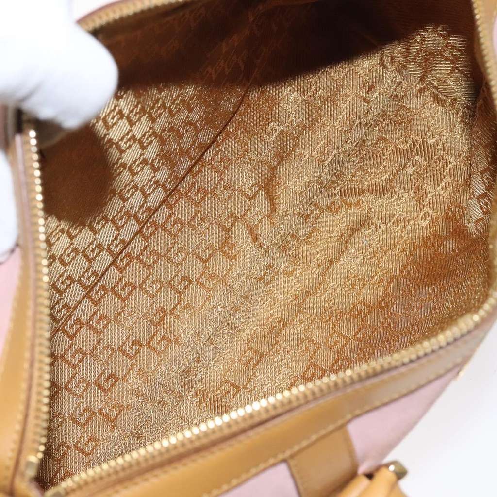 Gucci Vintage Zip Boston Bag Pink Suede Good condition - Box View