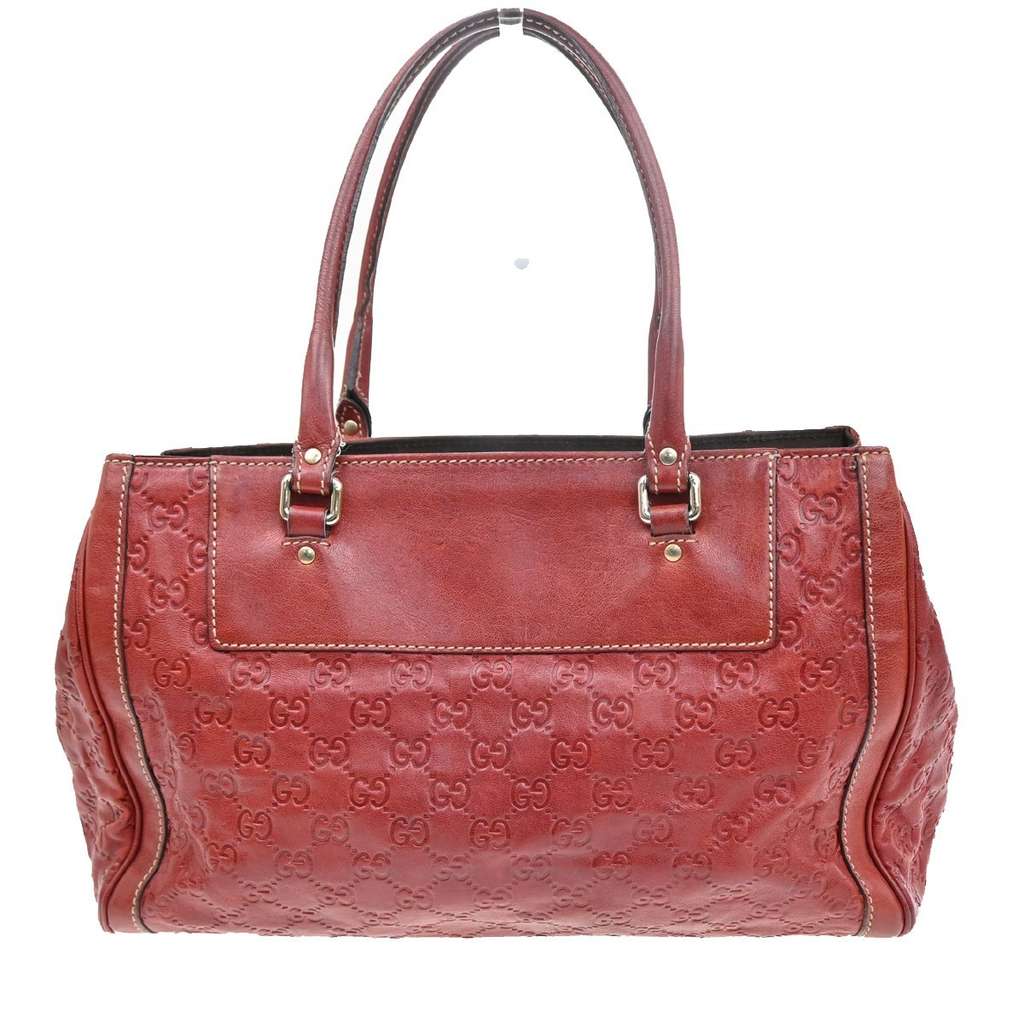 Gucci Vintage Handbag Red Leather Fair condition - Back View