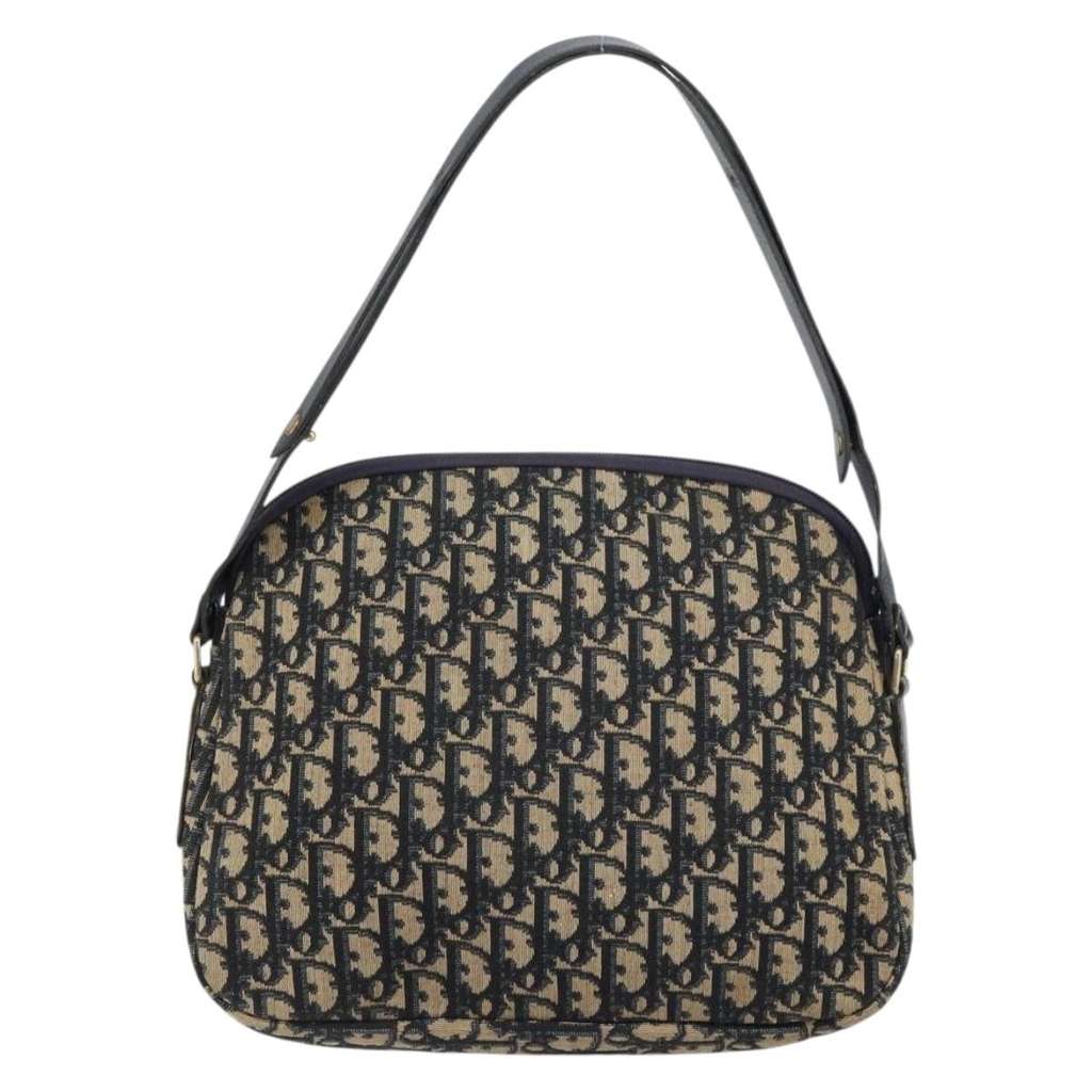 Christian Dior Vintage CD Trotter Handbag Navy Canvas Good condition - Back View