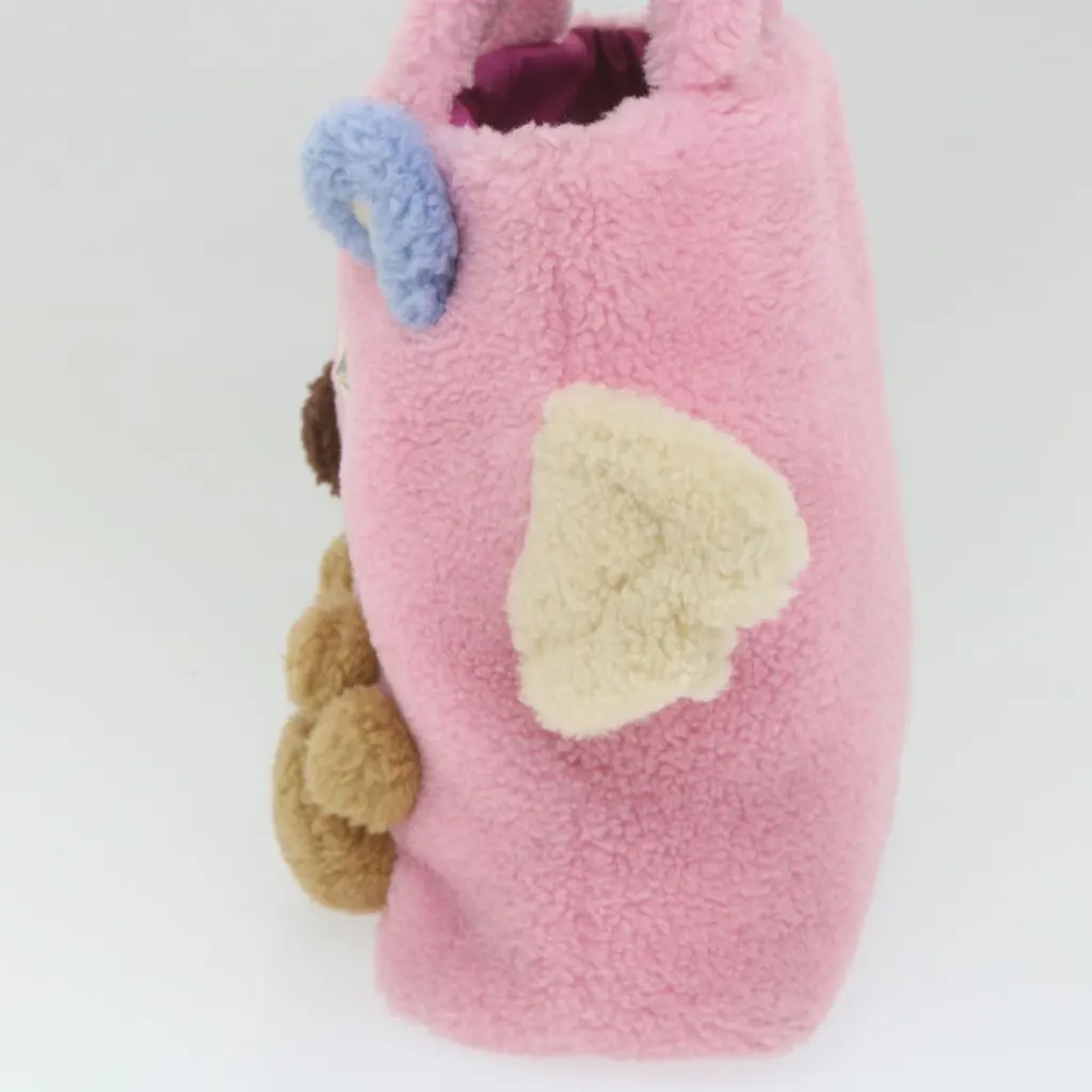 Gucci Flying Bear Handbag Pink Wool Good - Inside View