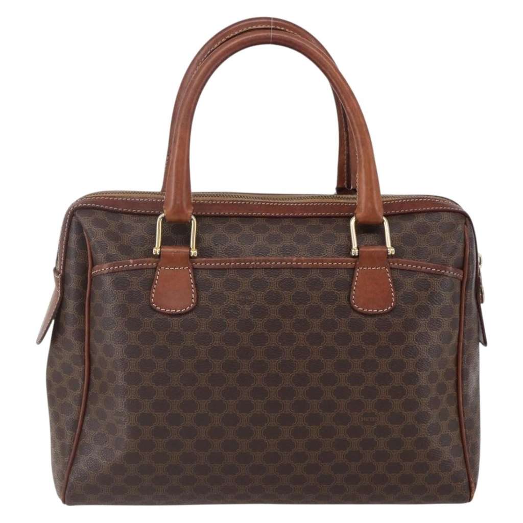 Celine Vintage Macadam Handbag Brown Canvas Good condition - Back View