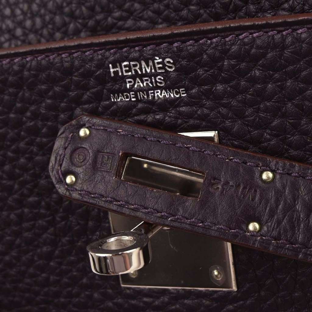 Hermès Kelly Handbag Purple Leather Good condition - Model View