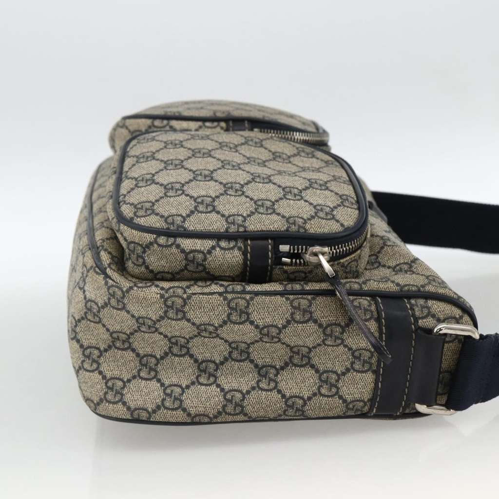 Gucci Double Pocket Messenger Bag Navy Canvas Fair condition - Inside View