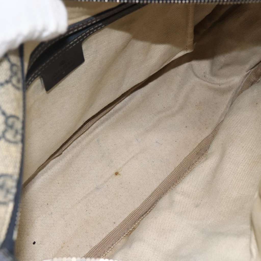 Gucci Double Pocket Messenger Bag Navy Canvas Fair condition - Box View