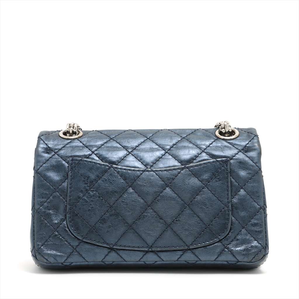 Chanel Chanel Matelassé Cuir Noir Blue Leather Good condition - Back View