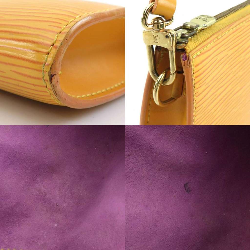 Louis Vuitton Pochette Accessoires Yellow Leather Good condition - Inside View