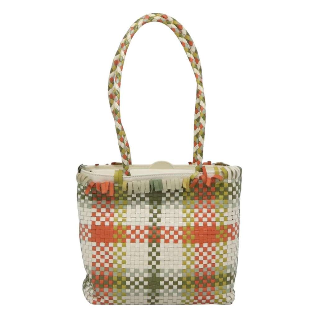 Salvatore Ferragamo Gancini Shoulder Bag Green Leather Good condition - Back View