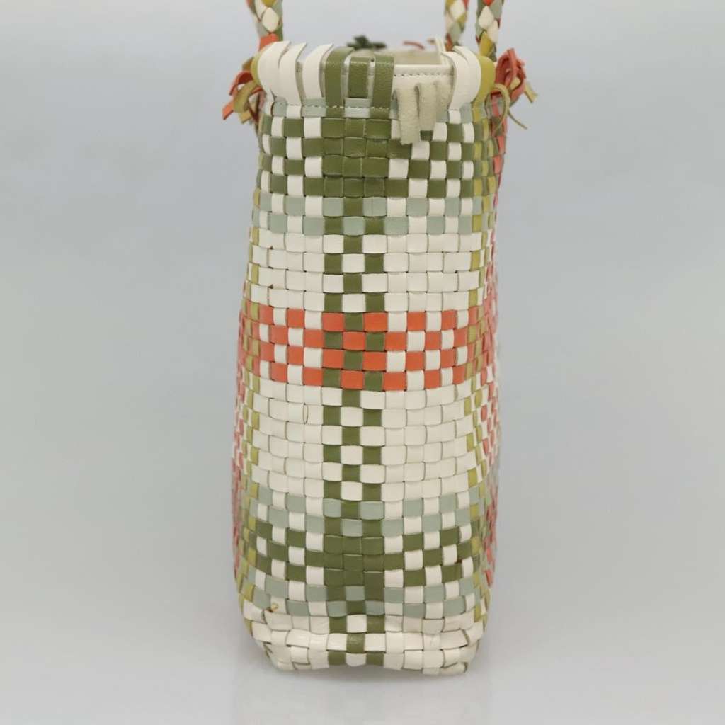 Salvatore Ferragamo Gancini Shoulder Bag Green Leather Good condition - Inside View