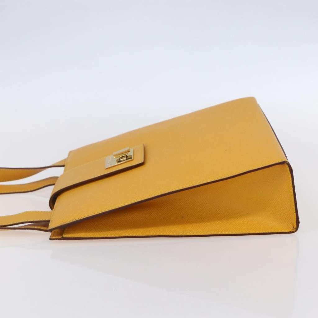 Celine Vintage Shoulder Bag Yellow Leather Good condition - Inside View