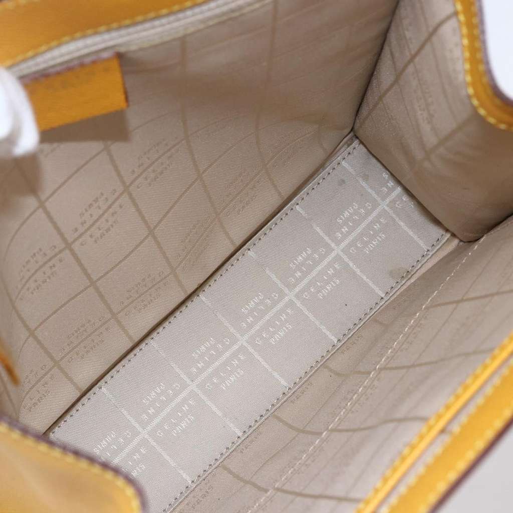 Celine Vintage Shoulder Bag Yellow Leather Good condition - Box View