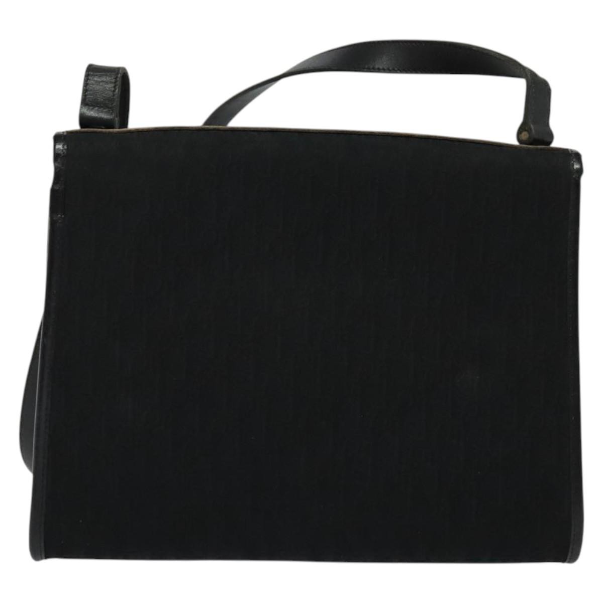 Christian Dior Vintage Trotter Flap Shoulder Bag Black Canvas Good condition - Back View