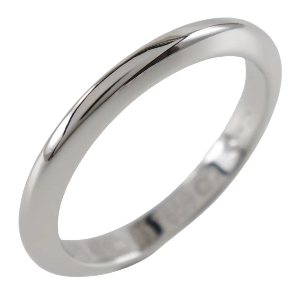 Cartier 1895 Wedding Band Silver Platinum Good - Front View