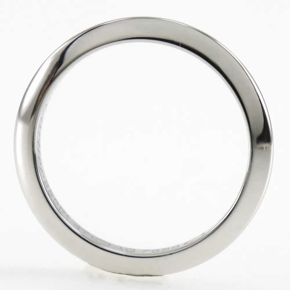 Cartier 1895 Wedding Band Silver Platinum Good - Back View