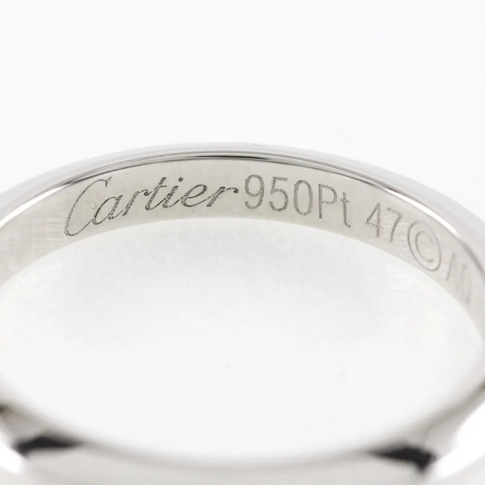 Cartier 1895 Wedding Band Silver Platinum Good - Inside View
