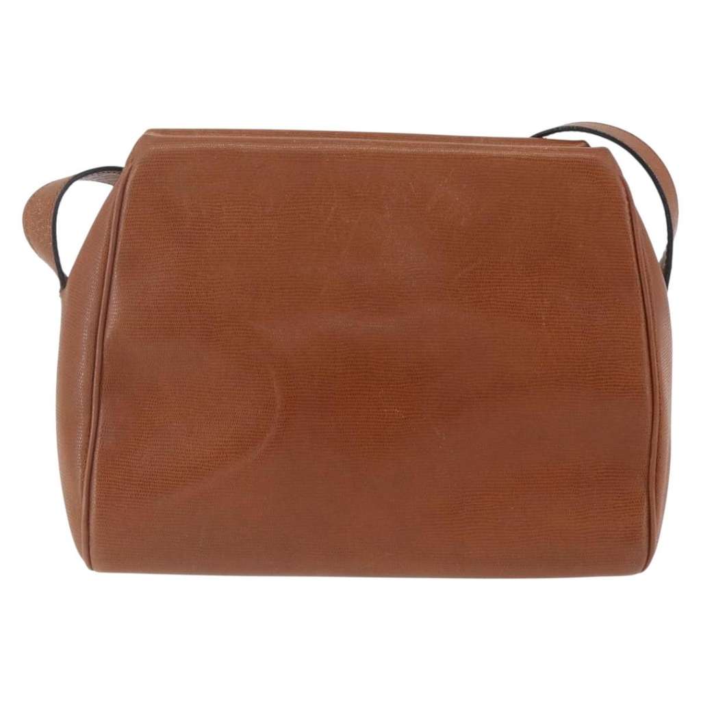 Celine Circle Logo Shoulder Bag Brown Leather Good condition - Back View