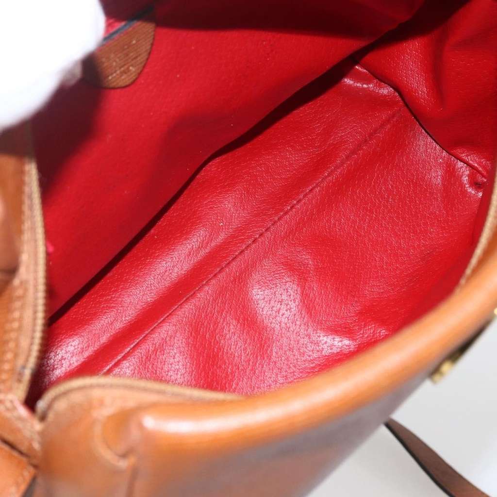 Celine Circle Logo Shoulder Bag Brown Leather Good condition - Box View