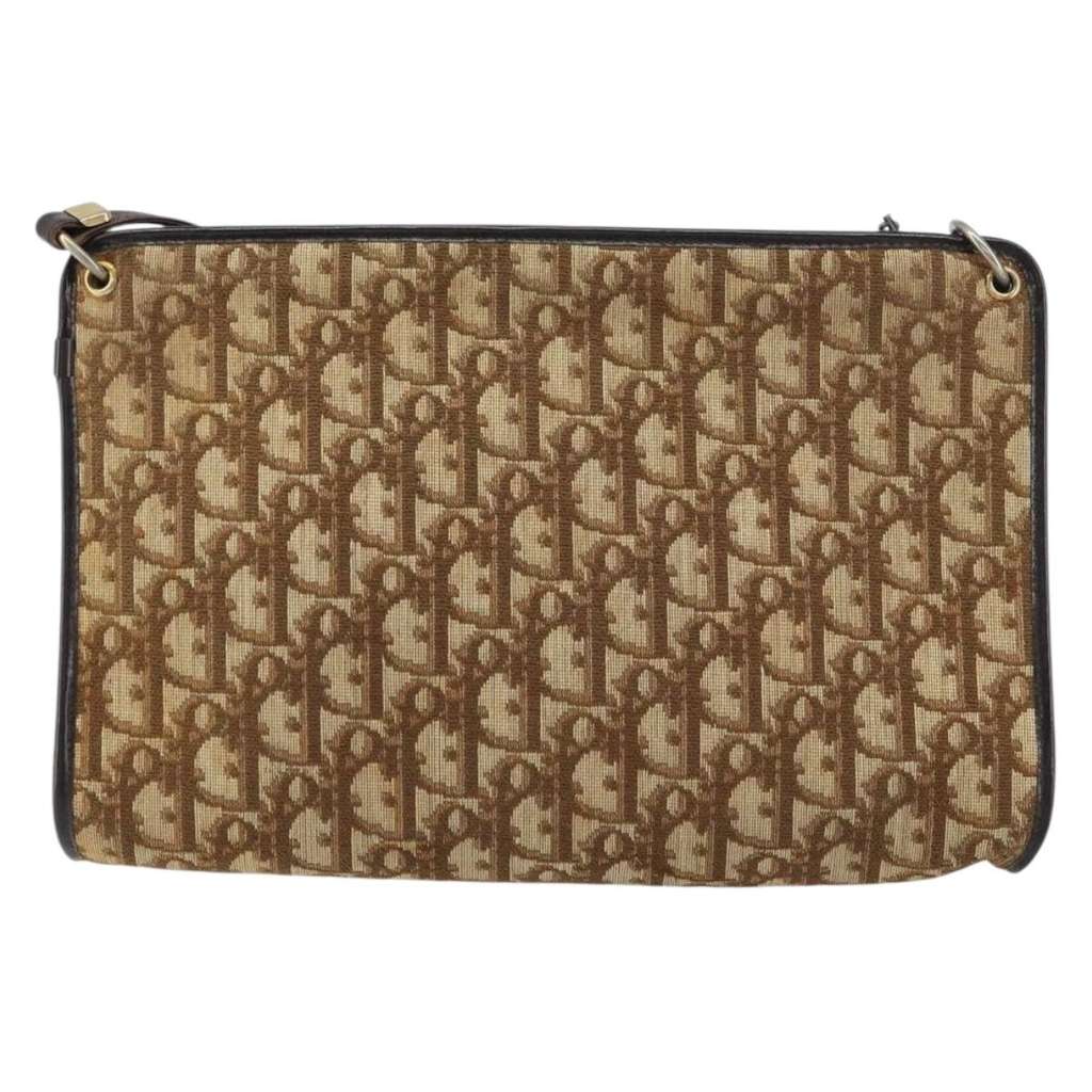 Christian Dior Vintage Trotter Shoulder Bag Beige Canvas Good condition - Back View
