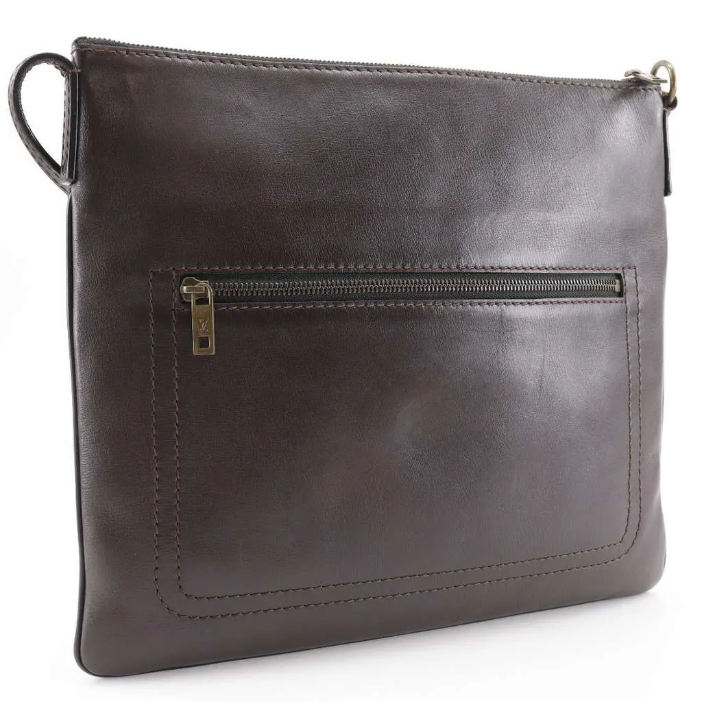 Louis Vuitton Sac Plat Crossbody Bag Brown Leather Good - Back View