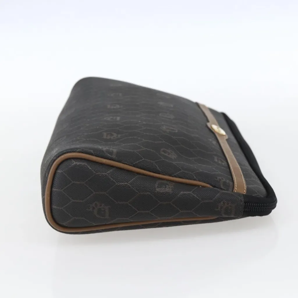 Dior Vintage Honeycomb Zip Pouch Black Good - Model View