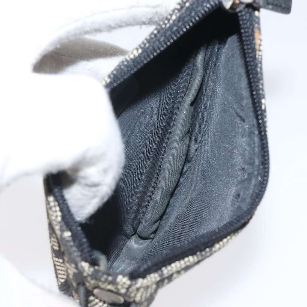 Christian Dior Saddle coin purse Black Canvas Good condition - Box View