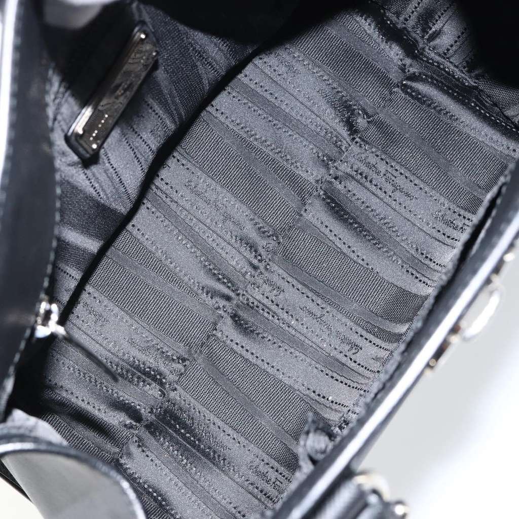 Salvatore Ferragamo Gancini handbag Black Leather Good condition - Box View