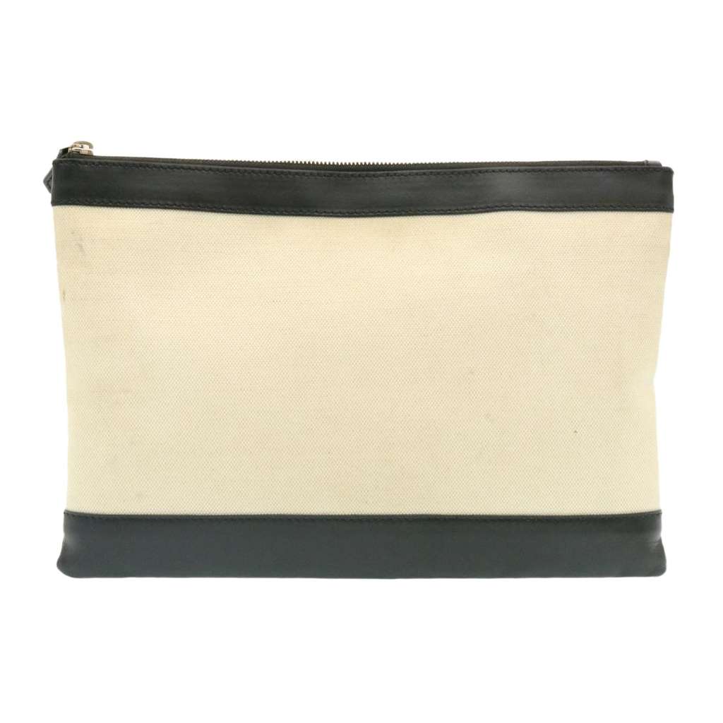Balenciaga Navy Pochette Beige Canvas Good condition - Back View