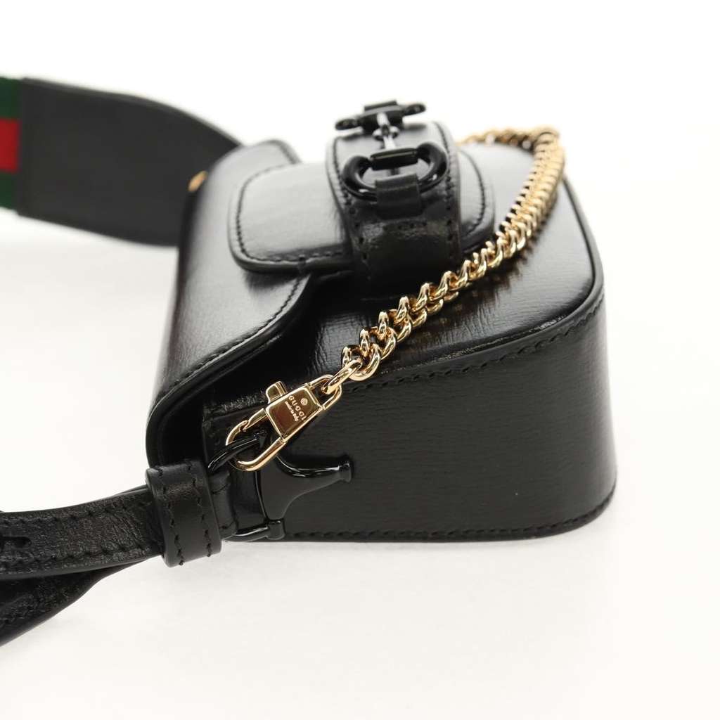 Gucci Vintage Horsebit Shoulder bag Black Leather Good condition - Inside View