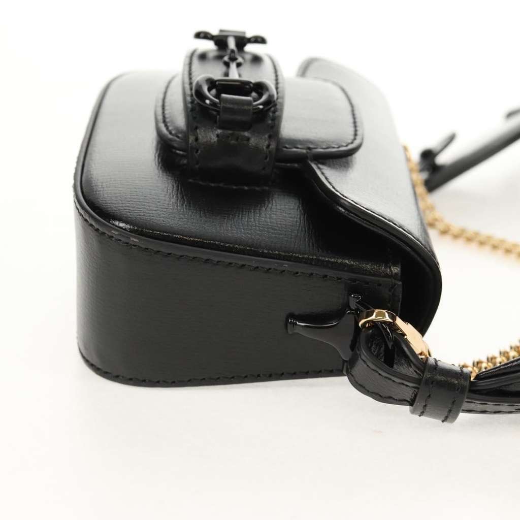 Gucci Vintage Horsebit Shoulder bag Black Leather Good condition - Model View