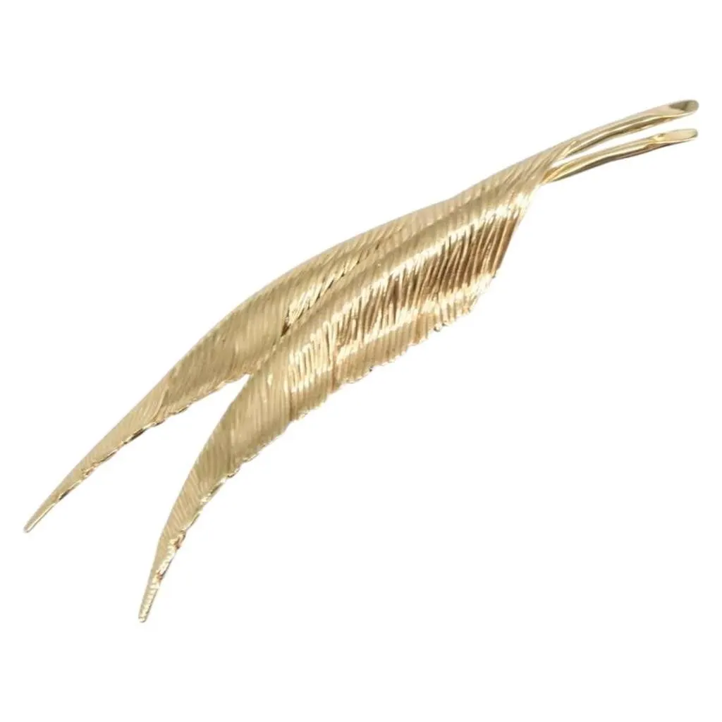 Dior Vintage feather Gold Metal Good - Front View