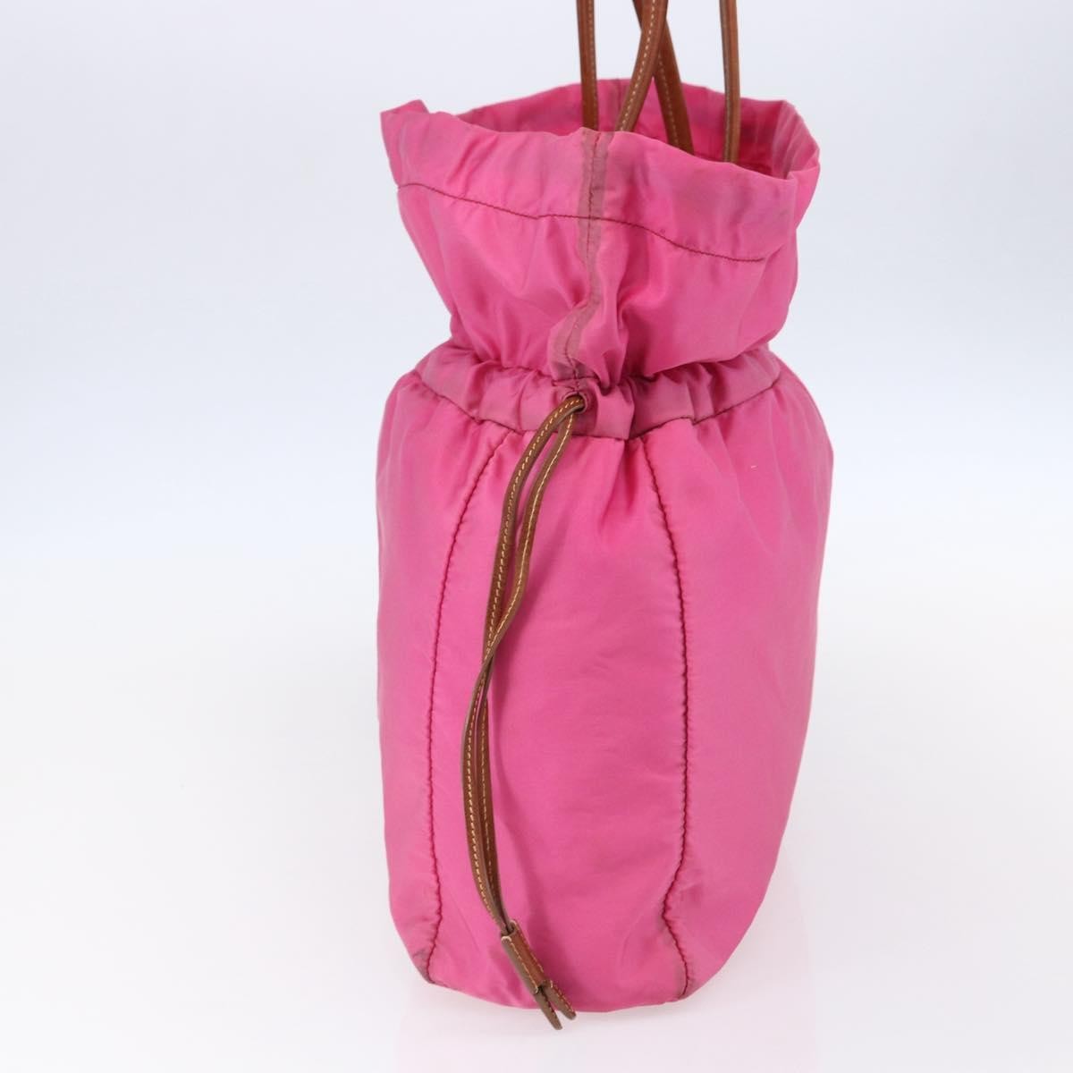 Prada Logo Drawstring Tote Pink Good condition - Model View