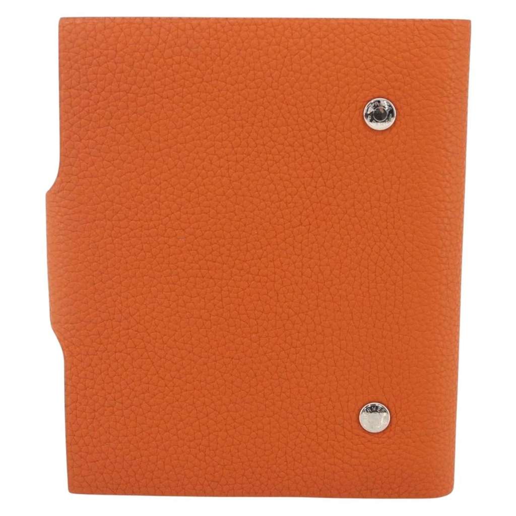Hermès Ulysse Agenda Cover Orange Leather Good condition - Back View