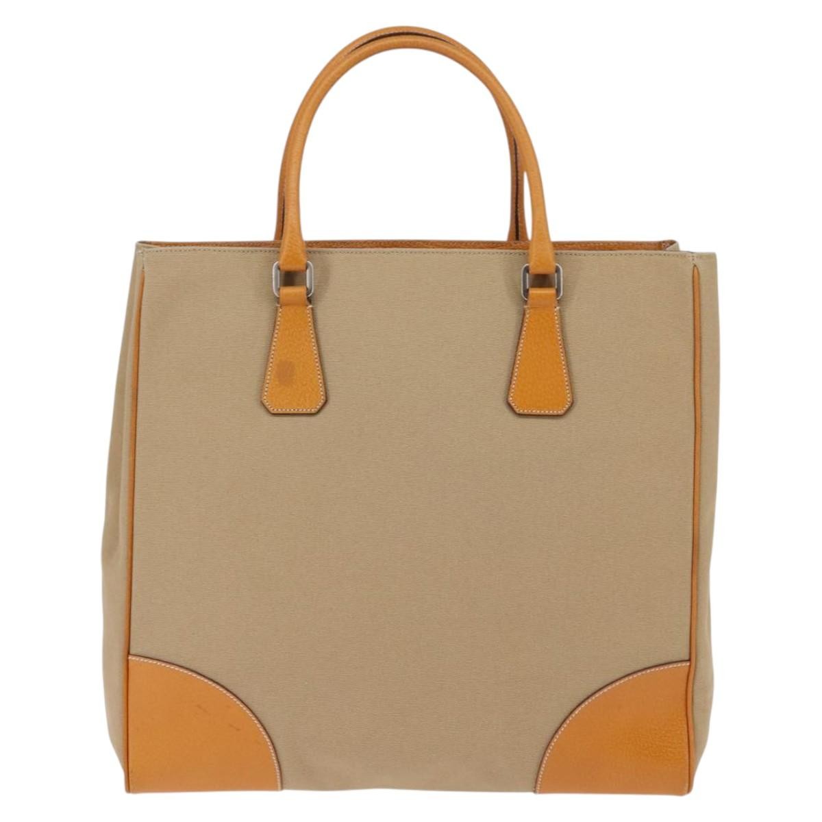 Prada Lux Convertible Open Tote Beige Canvas Good condition - Back View