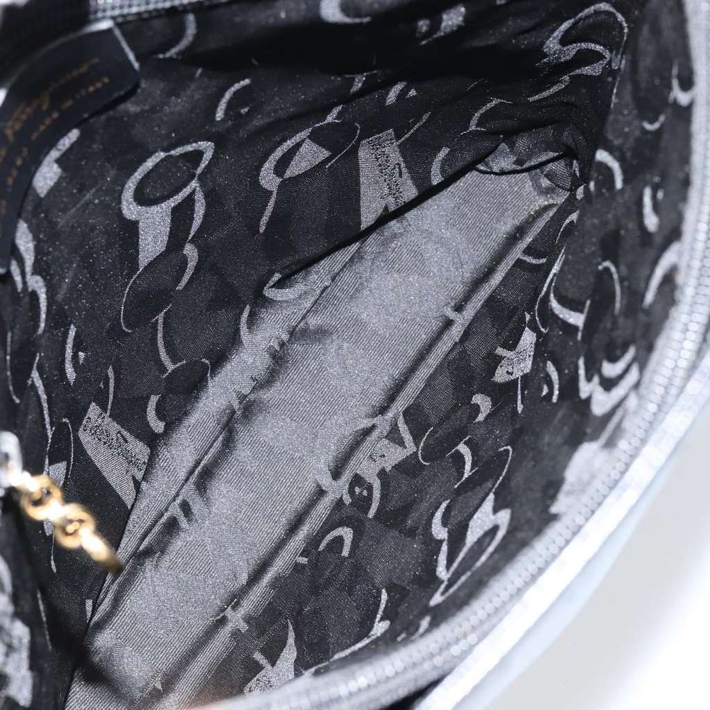 Salvatore Ferragamo Gancini handbag Black Leather Good condition - Box View