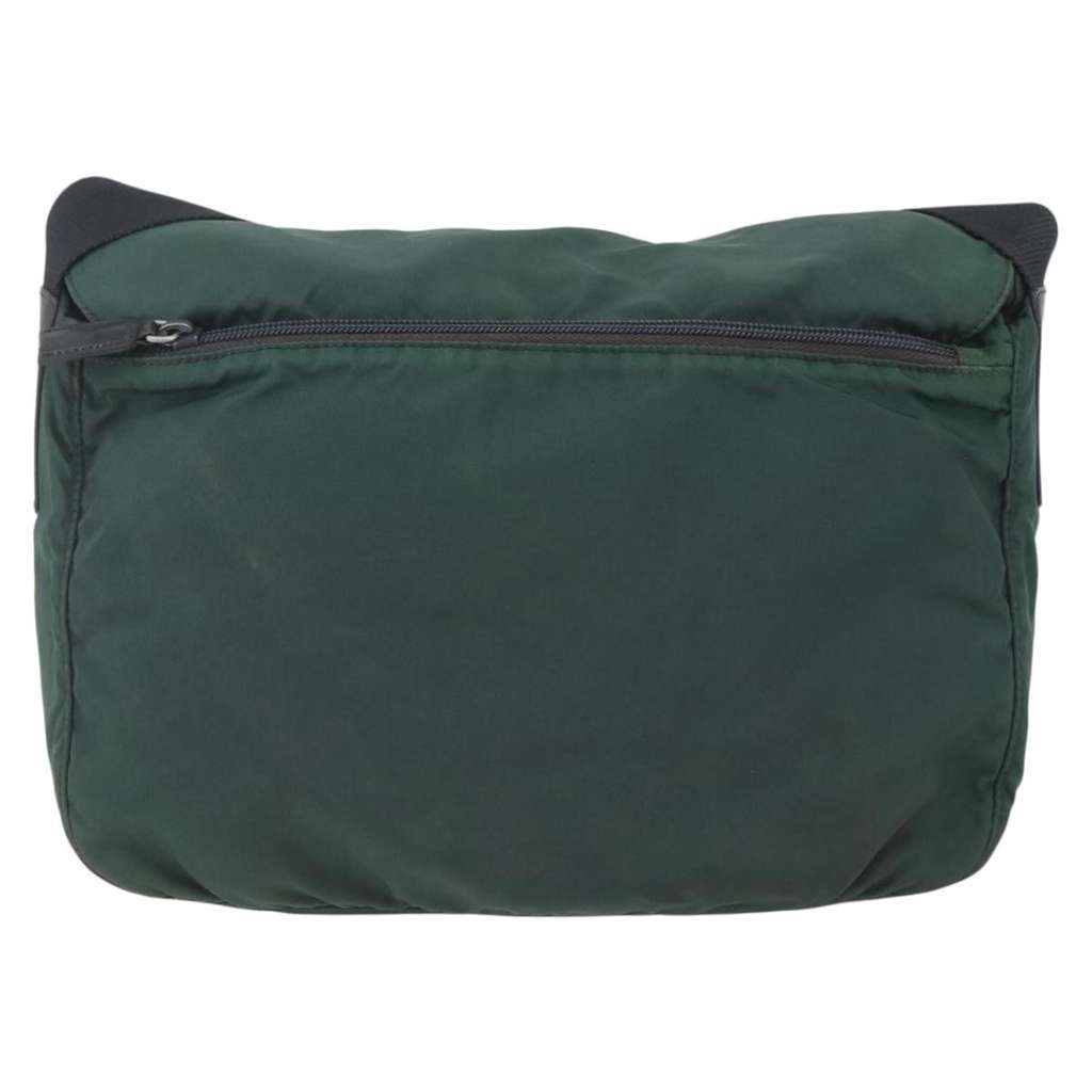 Prada Double Buckle Flap Messenger Bag Green Good condition - Back View