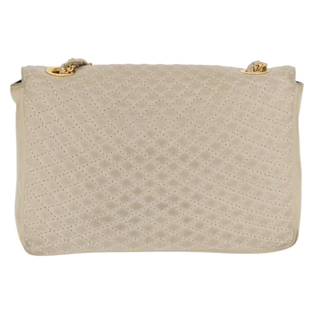 Bally Vintage Chain Shoulder Bag Beige Leather Fair condition - Back View