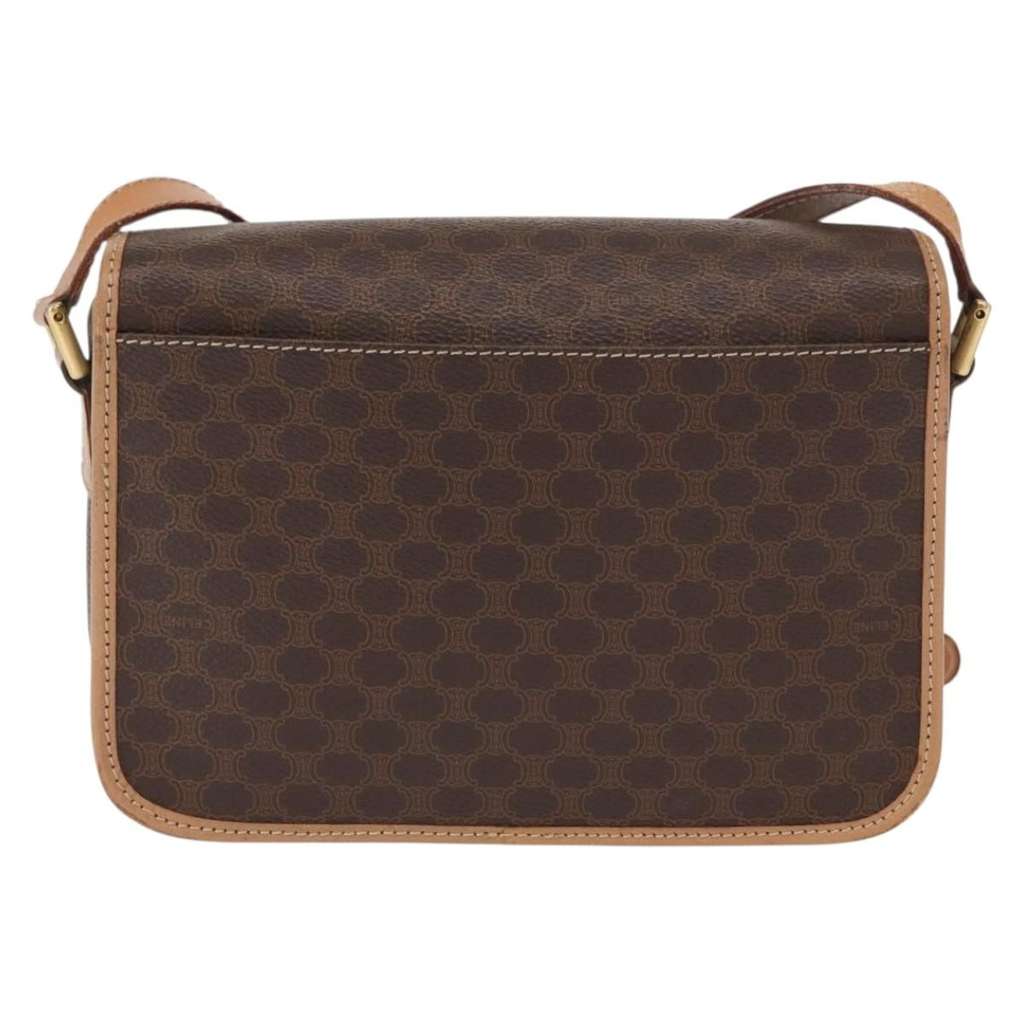 Celine Vintage Macadam Shoulder Bag Brown Canvas Good condition - Back View