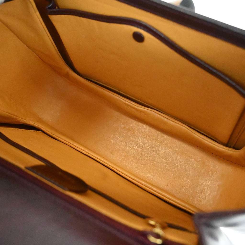 Gucci Vintage Convertible Bamboo Top Handle Bag Brown Leather Good condition - Inside View