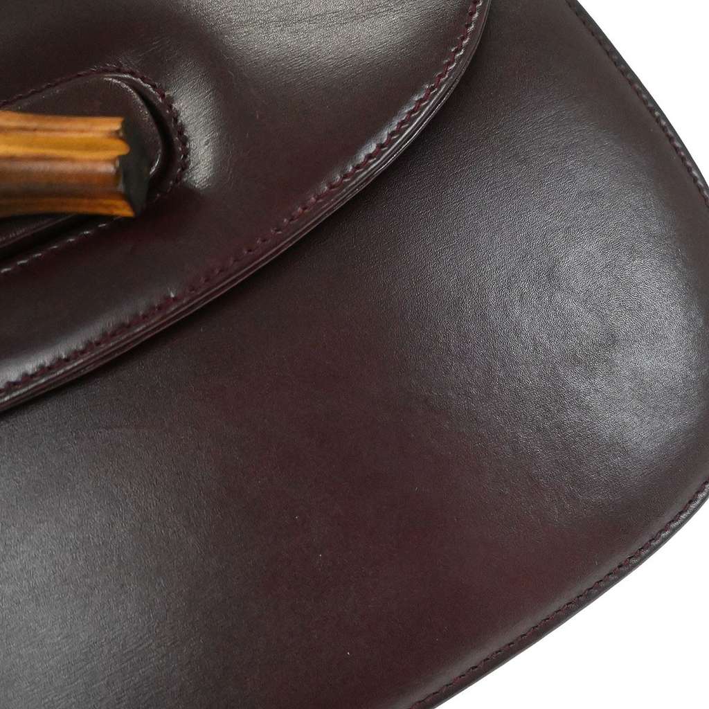 Gucci Vintage Convertible Bamboo Top Handle Bag Brown Leather Good condition - Box View