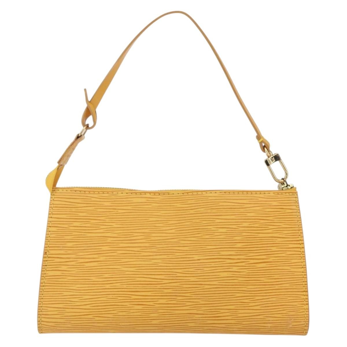 Louis Vuitton Pochette Accessoires Yellow Leather Good condition - Back View