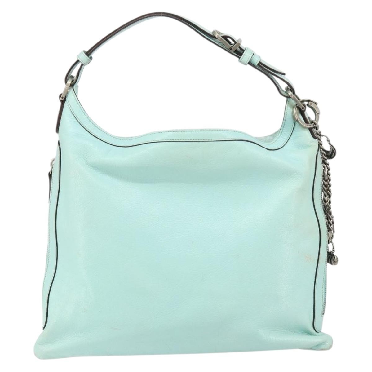 Versace Vintage Handbag Blue Leather Fair condition - Back View