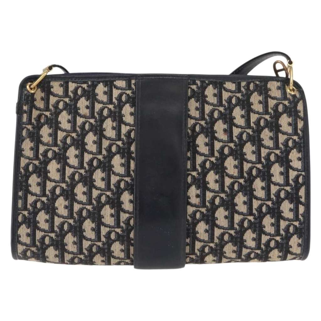 Christian Dior Vintage CD trotter Shoulder bag Navy Canvas Good condition - Back View