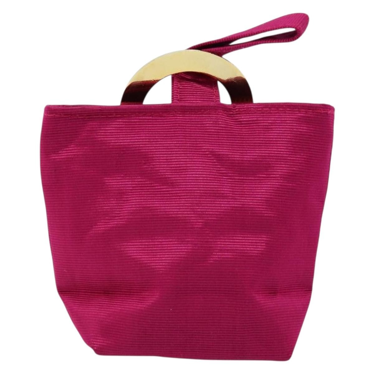 Celine Circle Logo Pouch Pink Canvas Good condition - Back View