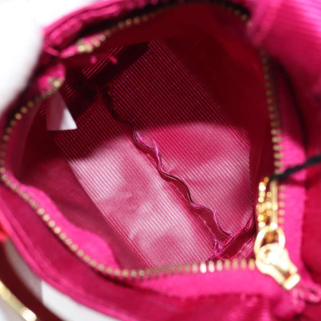 Celine Circle Logo Pouch Pink Canvas Good condition - Box View