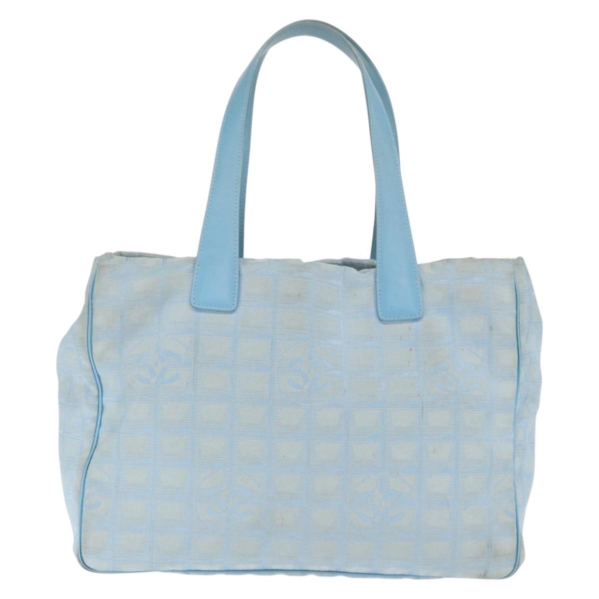 Chanel Travel Line Tote Blue Fair condition - Back View