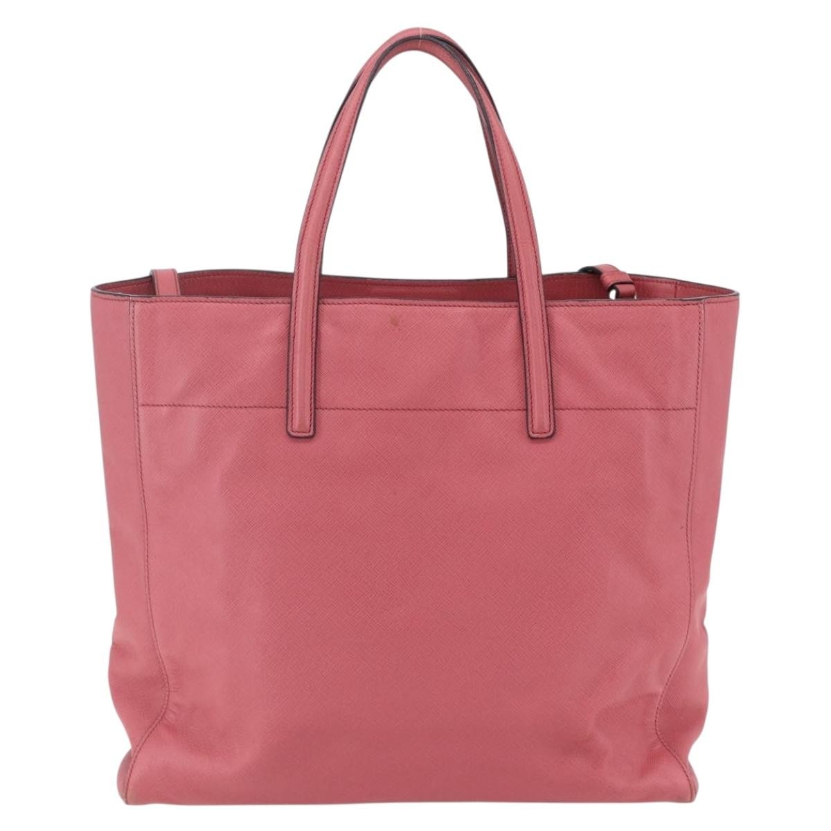 Prada Convertible Soft Shopping Tote Pink Leather Good condition - Back View